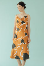 Load image into Gallery viewer, DRAPED NECK DRESS - ORANGE
