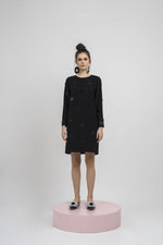 Load image into Gallery viewer, BEE EMBELLISHED DRESS - BLACK
