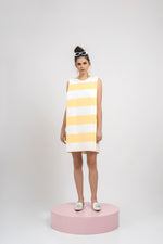 Load image into Gallery viewer, STRIPES BOXY DRESS - YELLOW
