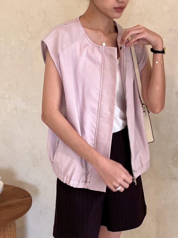 Lyon Vest Blouse - lilac - Image 3