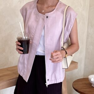 Lyon Vest Blouse - lilac