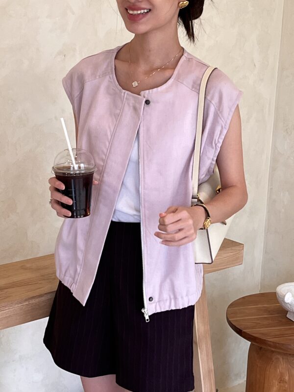 Lyon Vest Blouse - lilac