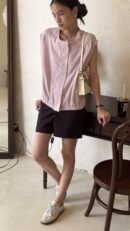 Lyon Vest Blouse - lilac